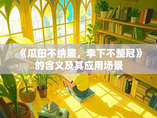 《瓜田不纳履，李下不整冠》的含义及其应用场景