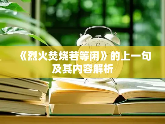 《烈火焚烧若等闲》的上一句及其内容解析