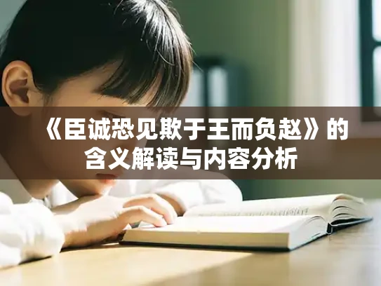《臣诚恐见欺于王而负赵》的含义解读与内容分析