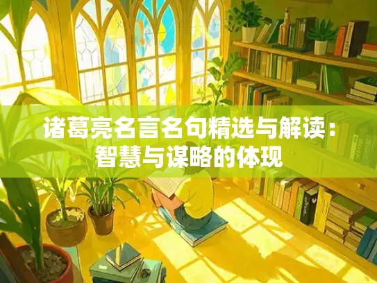 诸葛亮名言名句精选与解读：智慧与谋略的体现